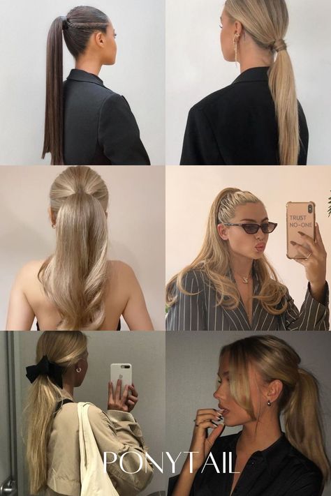 If your favourite hairstyle is ponytail, then u should try mixing it up by including in your routine these ponytail variations  Hairstyle for summer, bows, long hair, blonde hair, brown hair, hairstyles for different hair Blonde Low Ponytail, Curled Ponytail Hairstyles, Low Pony Hairstyles, Curled Ponytail, Slick Ponytail, Pony Hairstyles, Cute Hair Colors, Hair Tutorials For Medium Hair, Bouncy Curls