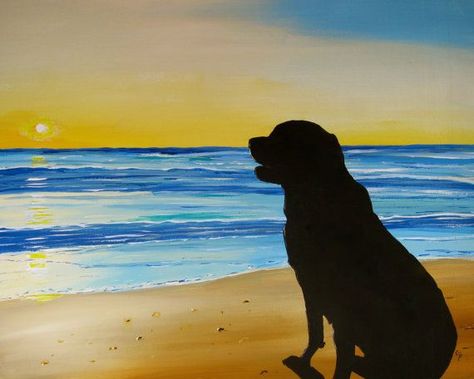 25+ best ideas about Dog paintings on Pinterest | Dog art, Dog ... Labrador Artwork, Dog Sunset, Sunset Acrylic Painting, Sunset Acrylic, Sunset Painting Acrylic, Beach At Sunset, Silhouette Painting, Sunset Silhouette, Dog Silhouette