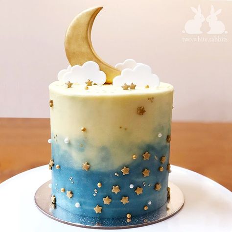 Chocolate On Chocolate Cake, Moon Baby Shower Cake, Chocolate Cake With Vanilla Buttercream, Second Birthday Cake, Second Birthday Cakes, Moon Birthday, Galaxy Party, Galaxy Cake, Star Cake