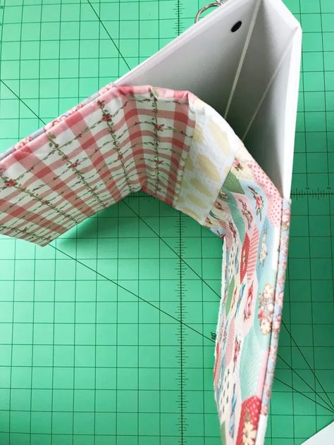 Binder Cover Tutorial – Sewing Project | Clover Needlecraft Planner Cover Sewing Pattern, How To Cover A Binder With Fabric, How To Cover 3 Ring Binder With Fabric, Binder Cover Sewing Pattern, Fabric Binder Covers Diy, Fabric Covered Binder, Homemade Book Covers, Diy Fabric Book Cover, Book Cover Sewing Pattern