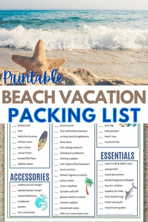 Beach List Packing Vacations, Things To Pack For The Beach Vacations, Packing List For The Beach Vacation, List For Beach Vacation, Obx Packing List, Beach Trip Essentials Packing Lists, Must Haves For Beach Vacation, Packing List For Beach, What To Pack Beach Vacation