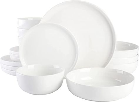 Ceramic Dish Set, Dinnerware Set Modern, Dishware Sets, White Dinnerware Set, Dining Ware, Plates And Bowls Set, White Dinnerware, White Dishes, Porcelain Dinnerware