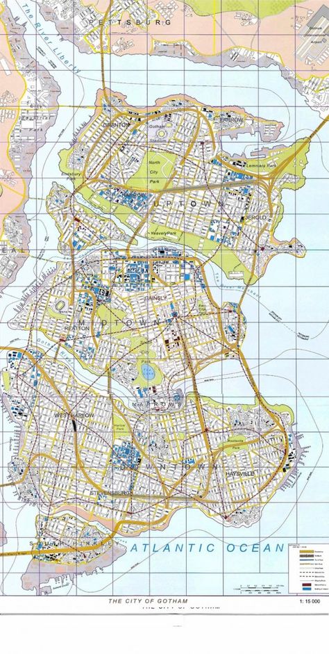 Christopher Nolan's Official Gotham City Map Gotham City Map, Cities Skylines, The Dark Knight Trilogy, Darkest Dungeon, Rpg Map, Dungeon Maps, Arte Dc Comics, The Dark Knight Rises, Bd Comics