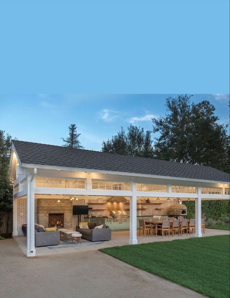 Sunroom Designs, Outdoor Pavilion, Party Barn, Casa Country, Backyard Pavilion, Backyard Kitchen, Outdoor Entertainment, Backyard Remodel, Outdoor Kitchen Patio