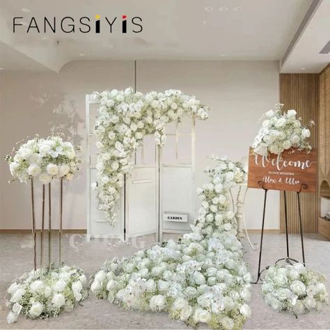 Just found this amazing item on AliExpress. Check it out! $55.71 | luxurious Rose babysbreath artificial horn Flower Row Wedding Floral Table Centerpieces Ball Party prop Backdrop decor props Table Centerpiece Flower, Centerpiece Flower, Wedding Runner, Led Flower, Backdrop Decor, Ball Party, Artificial Flowers Wedding, Floral Table, Wedding Flower Decorations