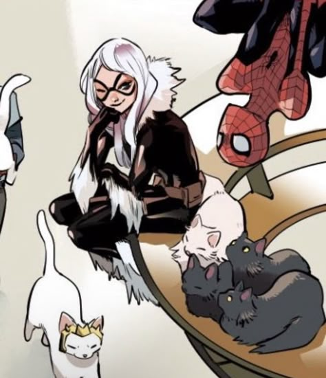 Felicia Hardy X Peter Parker, Felicia And Peter, Black Cat Felicia Hardy, Spiderman Black Cat, Felicia Hardy, Black Cat Aesthetic, الفن الرقمي, Black Cat Marvel, Cat Oc