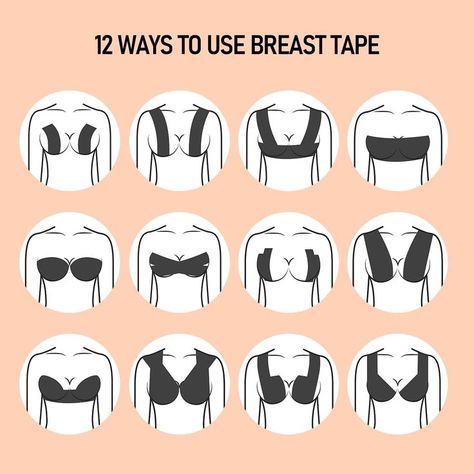 Tape For Breast, Pola Bra, Bra Tape, Skin Allergy, Estilo Hippy, Strapless Dresses, Bra Hacks, Breast Tape Lift, Diy Fashion Hacks