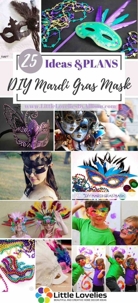 DIY Mardi Gras Mask- How To Make A Carnival Mask Carnival Mask Ideas, Mardi Gras Mask Decorating Ideas, Masskara Festival Masks Diy, Mardi Gras Masks Diy, How To Make A Masquerade Mask, Mardi Gras Mask Ideas, Masquerade Mask Ideas Diy, Diy Masquerade Mask Easy, Carnival Masks Diy