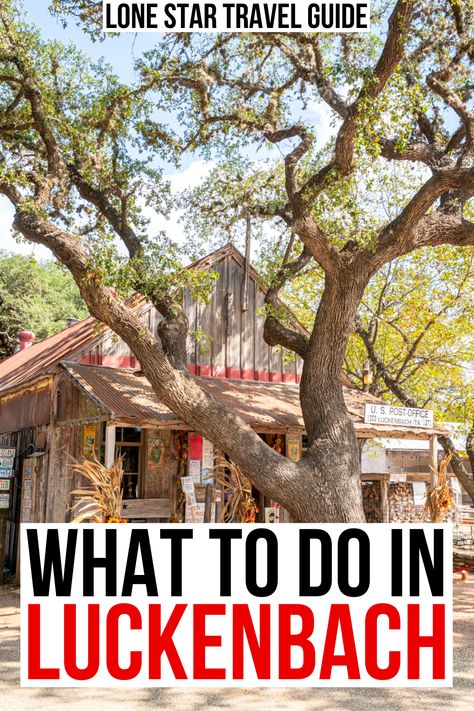 Home to one of Texas' oldest and most famous dance halls, here's what to do in the tiny town of Luckenbach! fun things to do in luckenbach texas | what to do in luckenbach tx | luckenbach things to do in | best small towns in texas | texas small towns | luckenbach texas hill country | luckenbach dance hall | luckenbach general store | where is luckenbach tx | luckenbach song | visit luckenbach texas | day trips from austin tx | day trips from san antonio tx | luckenbach what to do Waxahachie Texas Things To Do, Must See Texas, Luckenbach Texas, Texas Attractions, Fredericksburg Texas, Visit Texas, Texas Places, Texas Roadtrip, Texas Towns