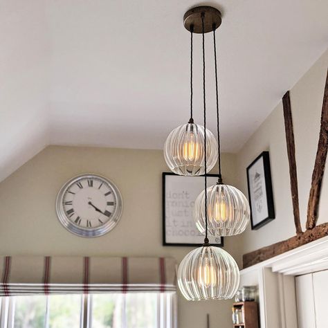 Glass Pendant Light Hallway, Pendant Hallway Lights, Hallway Hanging Lights, Large Chandelier High Ceilings, Staircase Lights, Staircase Pendant Lighting, Hallway Pendant Lighting, Lights Over Dining Table, Cluster Pendant Light