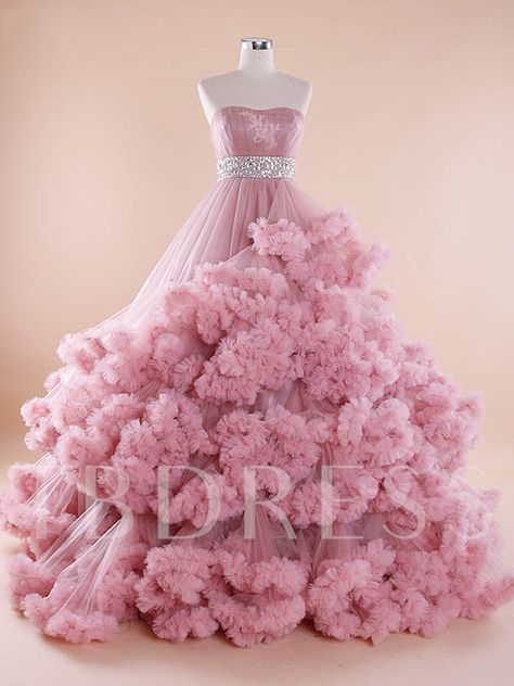 Tiered Wedding Dress, Tulle Ruffles, Gaun Fashion, 파티 드레스, Pink Wedding Dress, Bridal Ball Gown, Prom Ball Gown, Cute Prom Dresses, Pretty Prom Dresses