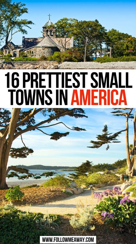 16 Prettiest Small Towns In America Small Towns Usa, 2023 Travel, Trip Destinations, Greece Travel Guide, Visit Usa, Travel Bucket List Usa, Us Road Trip, Family Travel Destinations, Usa Travel Destinations