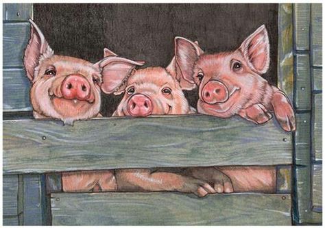 artist?........... Farm Animal Paintings, Pig Painting, Pig Crafts, Pig Drawing, Pig Art, Farm Art, Arte Animal, Little Pigs, Painting Kits