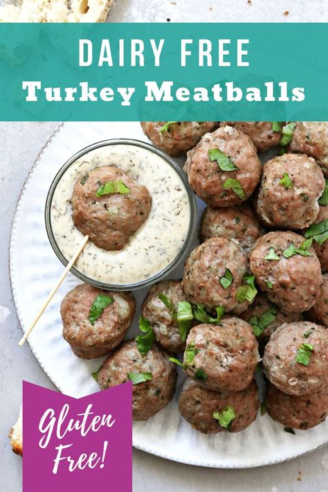 Dairy Free Meatballs, Egg Free Meatballs, Gluten Free Turkey Meatballs, Gfcf Diet, Dairy Free Appetizers, Gluten Free Meatballs, Turkey Meatballs Baked, Chicken Meatball Recipes, Egg Diet Plan