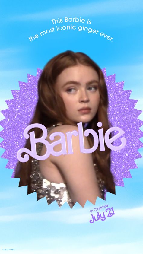 This Barbie Is Trend, Sadie Sink Purple, This Barbie Is Poster, Stranger Things Barbie, This Barbie Is, Ginger Barbie, Barbie Filter, El Stranger Things, Barbie Film