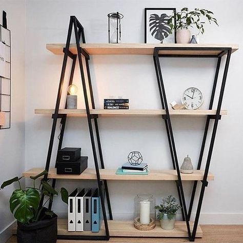 Contemporary Furniture Design in Loft Style Clothes Rack Closet, Diy Bookshelf Plans, Diy Clothes Rack, Industrial Design Furniture, Industrial Interior Design, Metal Furniture Design, Vintage Industrial Furniture, Wooden Bookcase, Bookshelves Diy