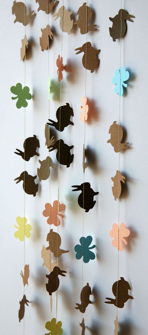 Easter Bunny Garland, Bunny Banner, Bunny Garland, Spring Garland, Easter Show, Creative Easter Eggs, Paper Bunting, Brown Bunny, Garland Backdrops