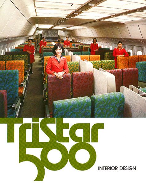 Womens 70s Fashion, Airline Interiors, Aircraft Interiors, Cathay Pacific, Jet Age, Type Font, Good Old Times, Vintage Airlines, Vintage Aviation