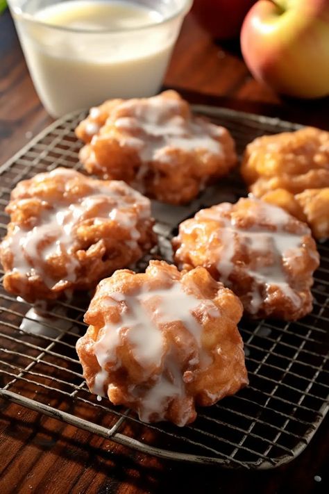 Apple Fritters - That Oven Feelin Oven Baked Apple Fritters Recipe, That Oven Feelin, Baked Apple Fritters Oven, Baked Apples Recipe Oven, Air Fryer Apple Fritters, Homemade Apple Fritters, Oven Baked Apple, Baked Apple Fritters, Pastry Ideas