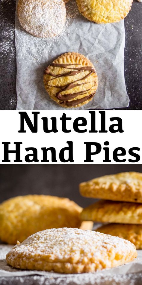 Hand Pies Dessert, Hand Held Pie Recipes, Nutella Empanadas, Sweet Hand Pies Recipes, Hand Pie Filling Recipes, Things To Make With Pie Dough, Sweet Hand Pies, Dessert Hand Pies, Christmas Hand Pies