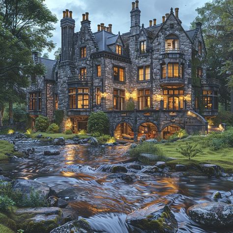 Embark on a virtual journey to the Scottish Highlands with our Gothic Revival Castle, a 20,000 sqft masterpiece housing six regal bedrooms. Let the dawn light showcase its grandeur and heritage amidst the serenity of the river. Find tranquility and luxury in this AI-rendered art. Can you hear the wind's whisper or the river's flow? Join the conversation! 🏰🏞️ #DreamHomeInspiration #LuxuryInteriors #GothicRevivalCastle #ScottishHighlands #DawnLight #LuxuryLiving #LuxuryDesign #LuxuryLifestyle #HomeGoals #InspiringHomes #LuxuryTravel Rendered Art, Old World Home, Modern Castle, Angel Music, Castle Bedroom, Castle Home, Farmhouse Style Bedrooms, Sims House Plans, Gothic Revival