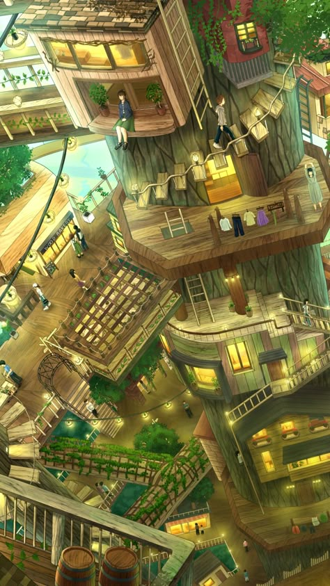 Anime City, Background Drawing, Fantasy City, Fantasy Concept Art, Environment Concept Art, Alam Yang Indah, Aesthetic Images, Land Art, Another World