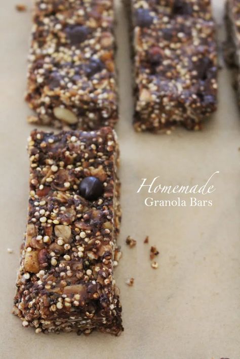 Quinoa & Chia Seed Granola Bars - Jamie Kamber Seed Granola Bars, Chia Seed Granola, Chia Seed Bars, Seed Granola, Quinoa Bars, Maple Pumpkin, Homemade Granola Bars, Granola Bar, Peanut Butter Honey