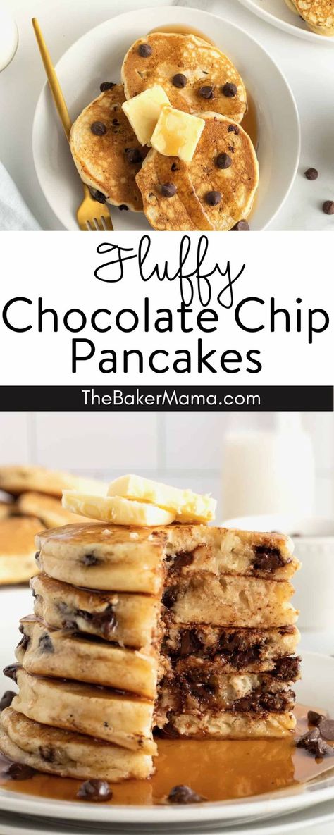 Chocolate Chip Pancakes With Bisquick, Small Batch Chocolate Chip Pancakes, Mini Chocolate Pancakes, Chocolate Chunk Pancakes, Choc Chip Pancakes Easy, Buttermilk Chocolate Chip Pancakes, Best Chocolate Chip Pancake Recipe, Pancake Chocolate Chip, Pancake With Chocolate Chips