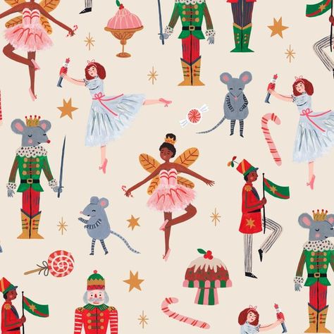 Emily Doliner on Instagram: "This was a client project from last year, and I have no idea what happened to it. Maybe it's on a product, maybe it's not! That happens a lot. If you see it anywhere, please tell me! . . . #holidayart #christmasart #surfacedesign #surfacepatterndesign #thenutcrackerballet #nutcracker" Nutcracker Ballet Illustration, Ballet Illustration, Christmas Ballet, Get Funky, Nutcracker Ballet, High School Art, Winter Art, Merry Little Christmas, Christmas Illustration