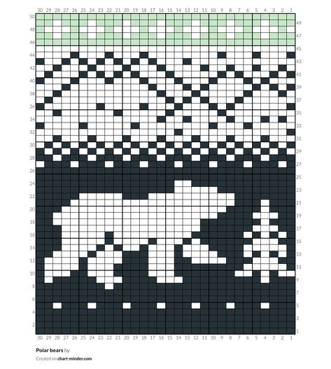 Fair Isle Chart Crochet, Colorwork Knitting Charts Animal, Fair Isle Chart Simple, Grid Knitting Pattern, Bear Knitting Chart, Knit Colorwork Chart, Fair Isle Knitting Patterns Charts, Knitting Charts Animal, Colorwork Knitting Charts