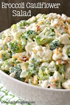 Brocoli And Cauliflower Salad, Broccoli Cauliflower Salad Recipes, Broccoli Cauliflower Salad, Easy Broccoli, Broccoli Salad Recipe, Salad Easy, Cauliflower Salad, Broccoli Cauliflower, Best Salad Recipes