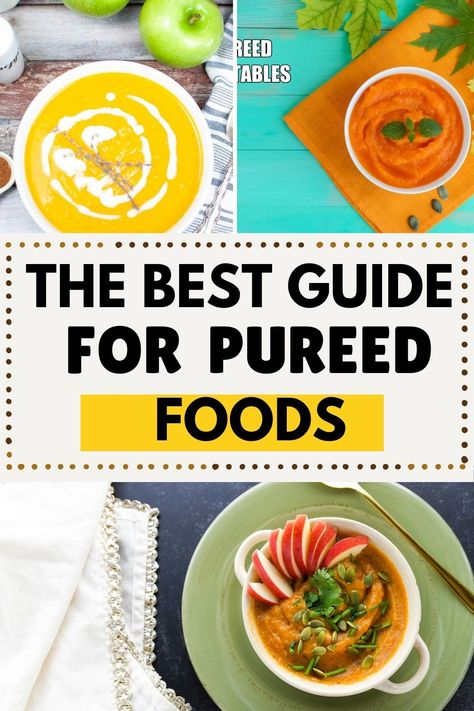 Check our ultimate guide to pureed food!  Perfect for those with dietary needs, it offers inspiration to make mealtime enjoyable with easy-to-follow pureed dishes that everyone will love.Recipes for pureed food | Puree foods for adults | Easy pureed foods| Puree food for elderly. | Pureed recipes for adults| Savory pureed food. | Pureed diet for elderly| Puree vegetables recipes | Purees for adults. Recipes For Pureed Food, Pureed Food Recipes For Dysphagia, Pureed Food Recipes For Adults Dinners, Best Pureed Foods For Adults, Puree Diet Recipes, Puree Food For Adults, Pureed Food Ideas, Pureed Food Recipes For Adults, Puree Meals