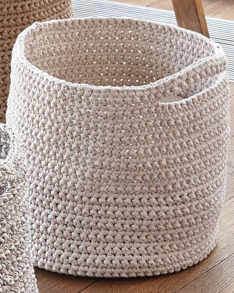 Baskets Free Crochet Pattern Crochet Basket Pattern Free, Crochet Storage Baskets, Crochet Storage, Yarn Storage, Knit Basket, Crochet Basket Pattern, Crochet Clutch, Crochet Basket, Bag Crochet