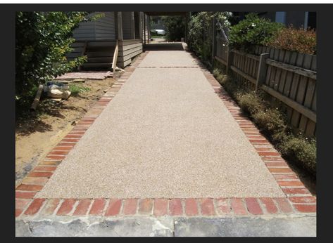 Garden Driveway, Paving Block, Brick Edging, Paver Designs, Exposed Aggregate, Walkway Design, Paver Walkway, Front Walkway, Driveway Landscaping