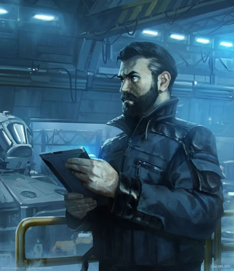 Human shipyard mechanic, space opera / sci-fi character inspiration Sci Fi Captain Concept Art, Sci Fi Mechanic Character, Scifi Mechanic Male, Star Wars Human Male Character Art, Scifi Captain, Sci Fi Captain, Star Wars Mechanic, Star Wars Character Concept, Sci Fi Mechanic