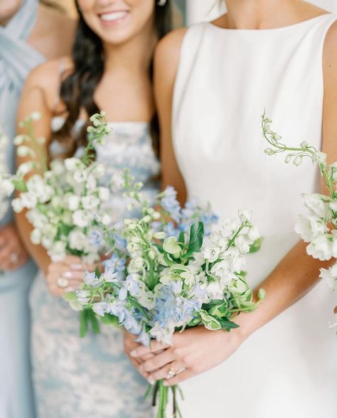 Small Blue Bridesmaid Bouquet, Small Bouquet Wedding Bridesmaids, Blue And White Bridesmaids Bouquet, Blue Bridesmaid Bouquet, Blue And White Wedding Flowers, Bridemaid Bouquet, Simple Bridesmaid Bouquets, Blue Bouquets, Wedding Bridesmaid Flowers