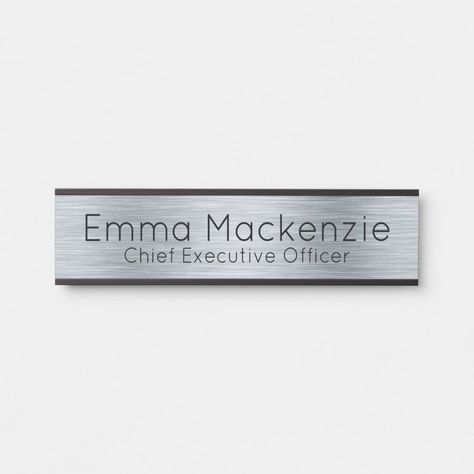 Office Door Sign, Office Door Signs, Polygon Modeling, Office Names, Name Boards, Look Office, Office Door, Metallic Look, Animal Skulls