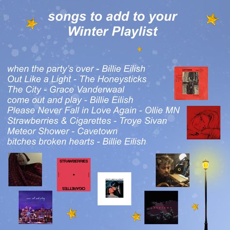 winter playlist 2022 songs to add to your winter playlist november December Christmas 2022 niche meme niche memes aesthetic starter pack indie aesthetic Billie Eilish music songs Cavetown song singer band indie pop rock Winter Playlist Songs, Winter Songs Playlist, Winter Playlist, Winter Music, Christmas Playlist, Grace Vanderwaal, Winter Songs, Summer Playlist, Song Suggestions