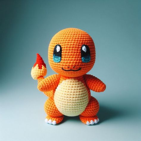 Crochet Pokemon Charmander, Charmander Amigurumi Free Pattern, Pokemon Arigumi, Crochet Charmander Pattern Free, Amigurumi Free Pattern Pokemon, Crochet Pokemon Pattern Free Easy, My Hero Academia Crochet Pattern, Charmander Crochet Pattern Free, Pikachu Amigurumi Free Pattern