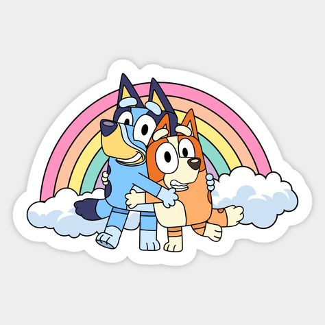 This Bluey and bingo rainbow tees is the perfect for those who fans of bluey. Great gift for kids, brother, sister, siblings, women, mom, auntie, grandmom, girlfriend, wife and friends. this merch top as a Birthday gift. -- Choose from our vast selection of stickers to match with your favorite design to make the perfect customized sticker/decal. Perfect to put on water bottles, laptops, hard hats, and car windows. Everything from favorite TV show stickers to funny stickers. For men, women, boys… Bluey Birthday Banner Painted, Kids Stickers Printable, Bluey Clipart, Bluey Drawings, Brother Stickers, Bluey Y Bingo, Bingo Bluey, Rainbow Magnet, Blue Stickers