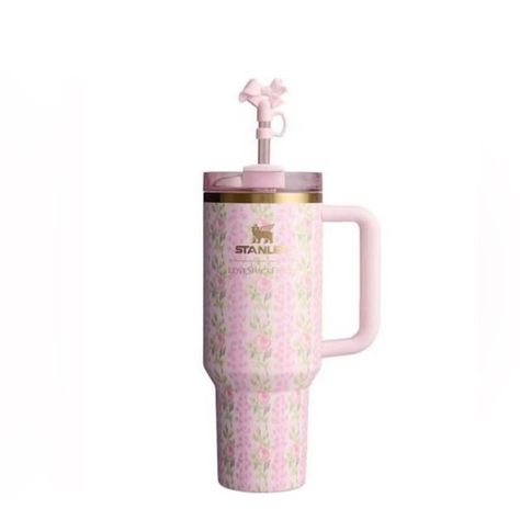 loveshack fancy Stanley Stanley Pink, Love Shack Fancy, Body Stickers, High Intensity Workout, Thermos Bottle, Coffee And Tea Accessories, Floral Stripe, Shop Wallpaper, House Party