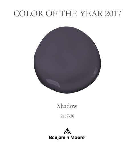 This sophisticated hue brings harmony and energy to any space. Benjamin Moore Shadow, Color Trends 2017, Color Of The Month, Shadow Color, Trending Paint Colors, Paint Colors Benjamin Moore, Benjamin Moore Colors, Benjamin Moore Paint, Interior Paint Colors