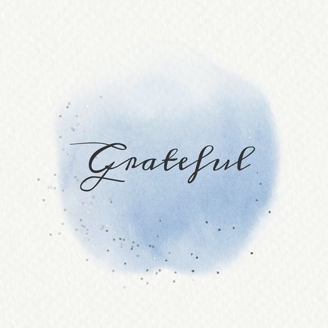 Grateful calligraphy on pastel blue | free image by rawpixel.com / cotton Grateful Calligraphy, Ipad Screensaver, God Verses, Graphic Design Text, French Aesthetic, Watercolor Brush, Image Fun, Watercolor Brushes, Simple Colors