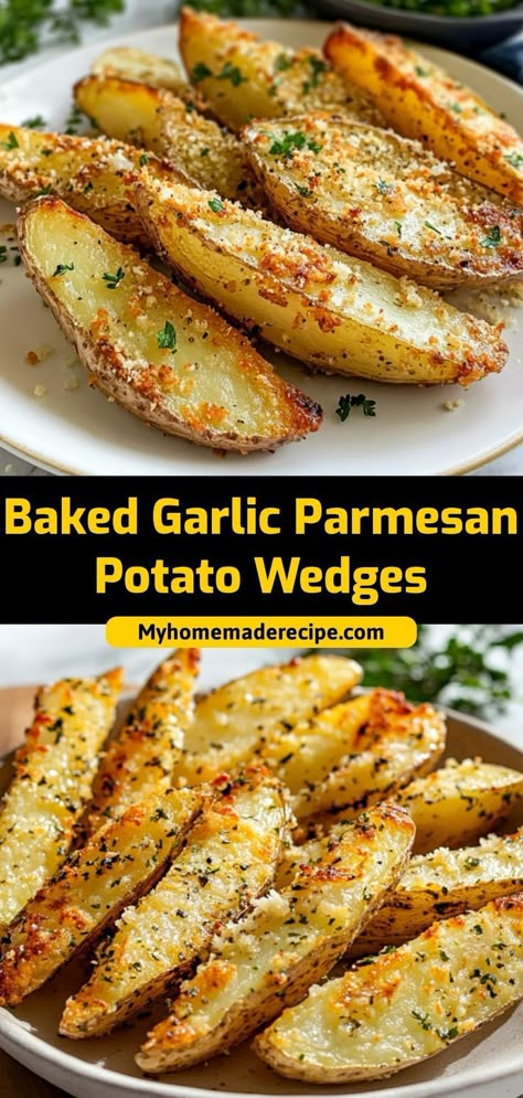 These garlic parmesan potato wedges are crispy, savory, and perfect as a side dish or snack. A deliciously easy recipe! Ingredients: 4 potatoes, sliced into wedges ¼ cup grated parmesan cheese 2 tbsp olive oil 1 tsp garlic powder Enjoy these garlic parmesan wedges for a flavorful and crispy snack Baked Garlic Parmesan Potato Wedges, Garlic Parmesan Potato Wedges, Garlic Potato Wedges, Family Meals Kid Friendly, Sugar Fast, Parmesan Potato Wedges, Dinner Spread, Parmesan Potato, Garlic Parmesan Potatoes