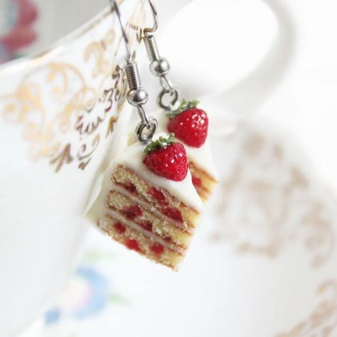 I only made these for the first time a few days ago by request, and I love how they turned out so much that I'm going to permanently offer them in my shop. They are a combo of my blueberry and strawberry cake earrings, and I love that "strawberries & yoghurt" vibe they have. It's one of my favourite flavour combinations 🥰😋🍓 What do you think? They are available as charms too and you even have the option of stainless steel earring hooks or lobster clasps 😃 You can get them from my website... Blueberry And Strawberry, Strawberry Yoghurt, Cake Earrings, Flavour Combinations, Art Modeling, Yoghurt Cake, Art Of Letting Go, Food Charms, Earrings Charms