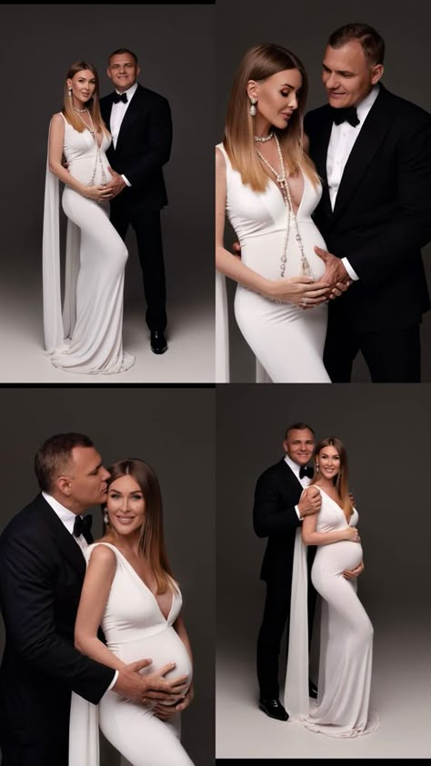 Pragnet Photography, Formal Maternity Photoshoot, Celebrity Maternity Photoshoot, Family Maternity Pictures Outfits, Black Tie Maternity Shoot, White Suit Maternity Shoot, Formal Maternity Shoot, Classy Maternity Shoot Couple, Martenity Shoot Ideas