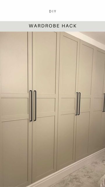 Turning A Wall Into A Closet, Wall Of Closets Basement, Wall Length Wardrobe, Large Wall Closet, Diy Large Wardrobe, Wall To Wall Cabinets Built Ins Storage, Diy Inbuilt Wardrobe, Full Wall Dresser, Long Wall Closet Ideas