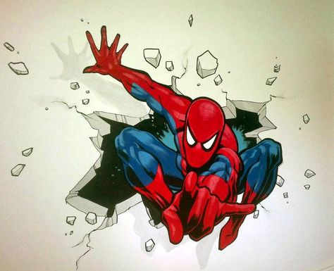 Spiderman Wall Painting, Topper Spiderman, Spiderman Wall Art, Graffiti Bedroom, Graffiti King, Space Wall Decals, 3d Graffiti, Graffiti Artists, Spiderman Drawing