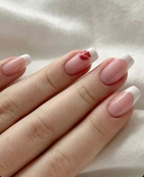 Baby Pink Nail Art, Ongles Gel French, Kiss Nails, Cute Simple Nails, Girly Acrylic Nails, Basic Nails, Her Nails, Coffin Shape Nails, White Nail