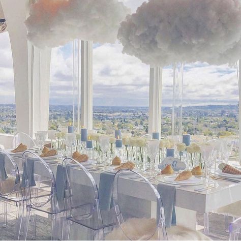 Weddingbells on Instagram: “Forget hanging florals, clouds are the new heavenly #wedding #reception installations ☁️☁️☁️ #rg @revelryeventdesign . . . . .…” Hanging Clouds, Cloud Theme, Bridal Shower Wine, Essense Of Australia, Boy Baby Shower Themes, Shower Time, Instagram Baby, Blue Baby Shower, Wine Wedding